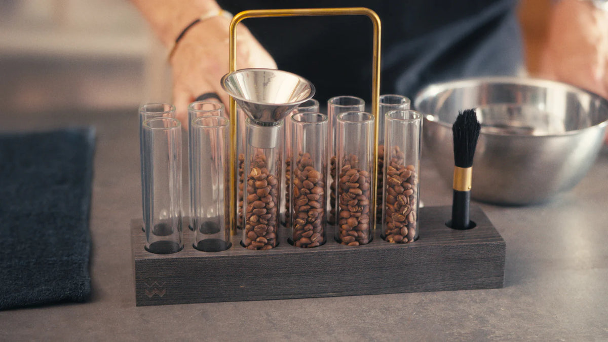 Weber Workshops BEAN CELLAR Glass Bean Cellar — Teak & Brass Weber Workshops BEAN CELLAR Glass Bean Cellar — Teak & Brass